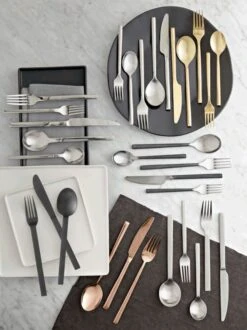 20-Piece Tower Brushed Silver Flatware Set -Home Furnishings Store 20 pcpattern518flatwaresetNV17