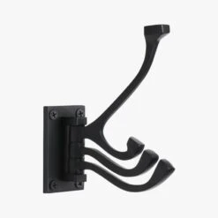Black 3-Prong Swivel Towel Hook -Home Furnishings Store 3ProngSwvlHookBlackS19