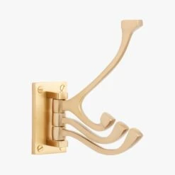 Brass 3-Prong Swivel Towel Hook -Home Furnishings Store 3ProngSwvlHookBrassS19