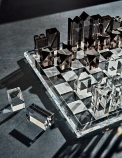 Clear And Smoke Grey Acrylic Chess Set 11 Clear And Smoke Grey Acrylic Chess Set -Home Furnishings Store AcrylicChessSetGG19