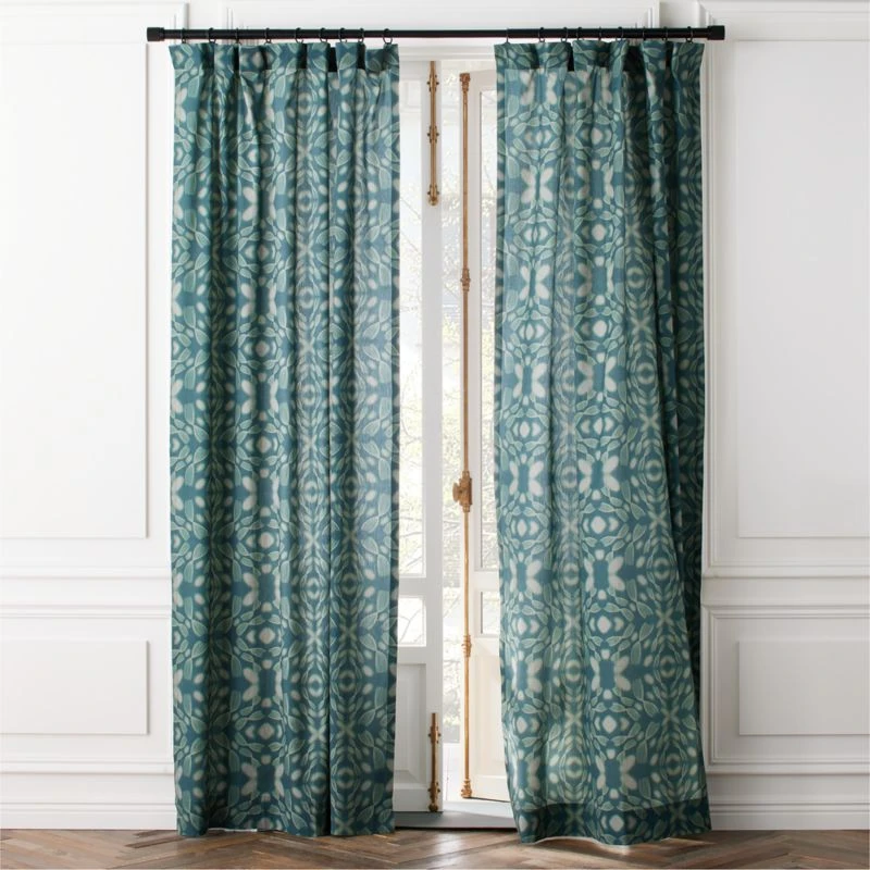 Adirex Blue Organic Cotton Window Curtain Panel 48''x84'' 3 Adirex Blue Organic Cotton Window Curtain Panel 48''x84''