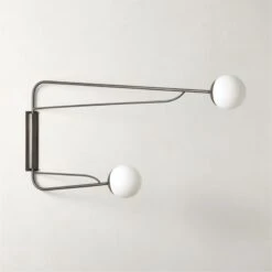 Ahva Blackened Brass Double Arm Articulating Wall Sconce Light