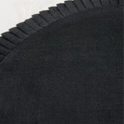 Alcott Black Round Placemat -Home Furnishings Store AlcottSilkPlacematAV2SHS22