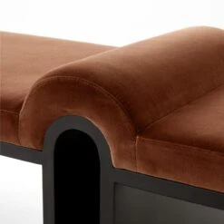 Arc Bronze Brown Velvet Bench 15 Arc Bronze Brown Velvet Bench -Home Furnishings Store ArcBronzeVelvetBenchAVSSF23
