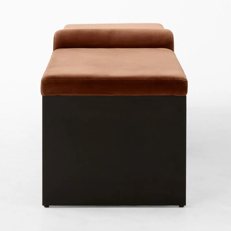 Arc Bronze Brown Velvet Bench 8 Arc Bronze Brown Velvet Bench - Image 6