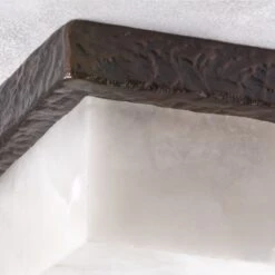 Auric Aluminum And Alabaster Flush Mount Light -Home Furnishings Store AuricCtAlmNAlbtFlushMountAVSHS23