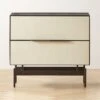 Avers 2-Drawer Plaster And Black Metal Nightstand