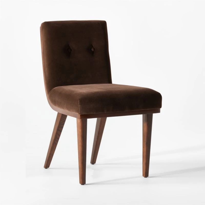 Axel Tufted Mocha Velvet Dining Chair 5 Axel Tufted Mocha Velvet Dining Chair - Image 3