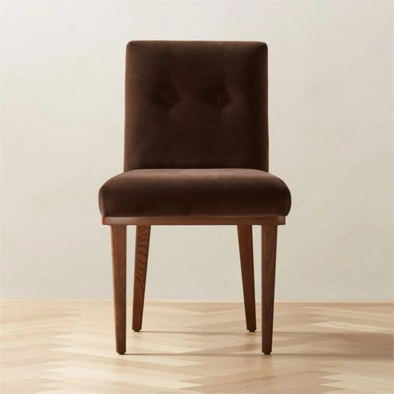 Axel Tufted Mocha Velvet Dining Chair 3 Axel Tufted Mocha Velvet Dining Chair