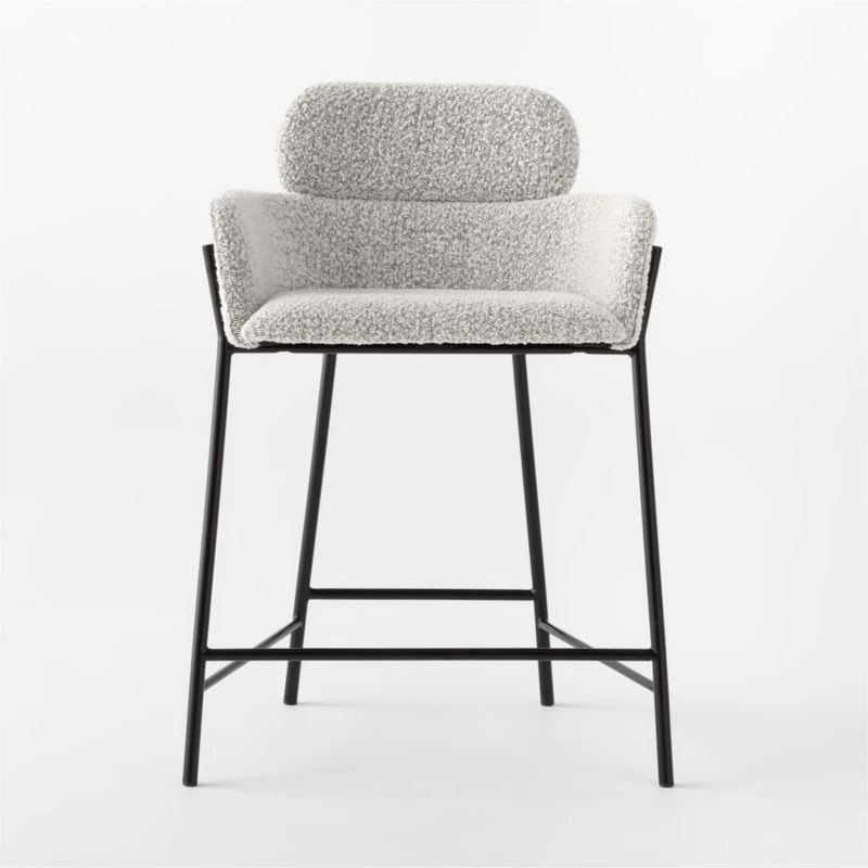 Azalea Boucle Upholstered Counter Stool Set Of 2 4 Azalea Boucle Upholstered Counter Stool Set Of 2 - Image 2