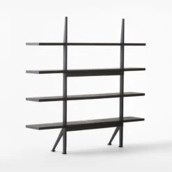 Azzurra Black Metal And Wood Bookshelf -Home Furnishings Store AzzurraBookcase3QBSSF22
