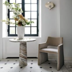 Foley Faux Mohair Grey Dining Armchair -Home Furnishings Store BabylonRoundSmallTableFCAG20 1x1