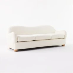 Bacio Cream Boucle Sofa With Bleached Oak Legs -Home Furnishings Store BacioBoucleSofa3QSSS21