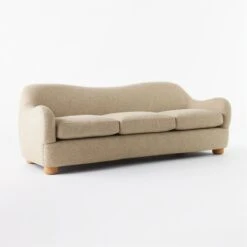 Bacio Camel Boucle Sofa With Bleached Oak Legs -Home Furnishings Store BacioCamelSofa3QSSS21