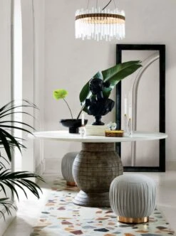 Black Ceramic Pedestal Bowl -Home Furnishings Store BalanceRoundPedestalDiningTableAg19