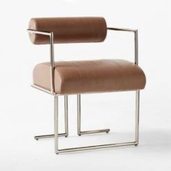 Barber Brown Leather Dining Chair -Home Furnishings Store BarberLeatherChair3QSSSF23