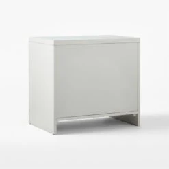 Barton 2-Drawer High-Gloss Grey Lacquered Nightstand -Home Furnishings Store BartonHiGlsLcqdNghtstnd3QBSSS22