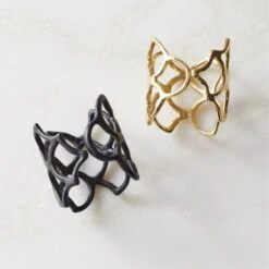 Basal Polished Brass Napkin Rings Set Of 8 -Home Furnishings Store BasalNapkinRingGroupFHF22