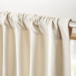 Natural Tan Cotton Basketweave Window Curtain Panel 48"x84" -Home Furnishings Store BasketweaveIIPnlNatural96RO2F18