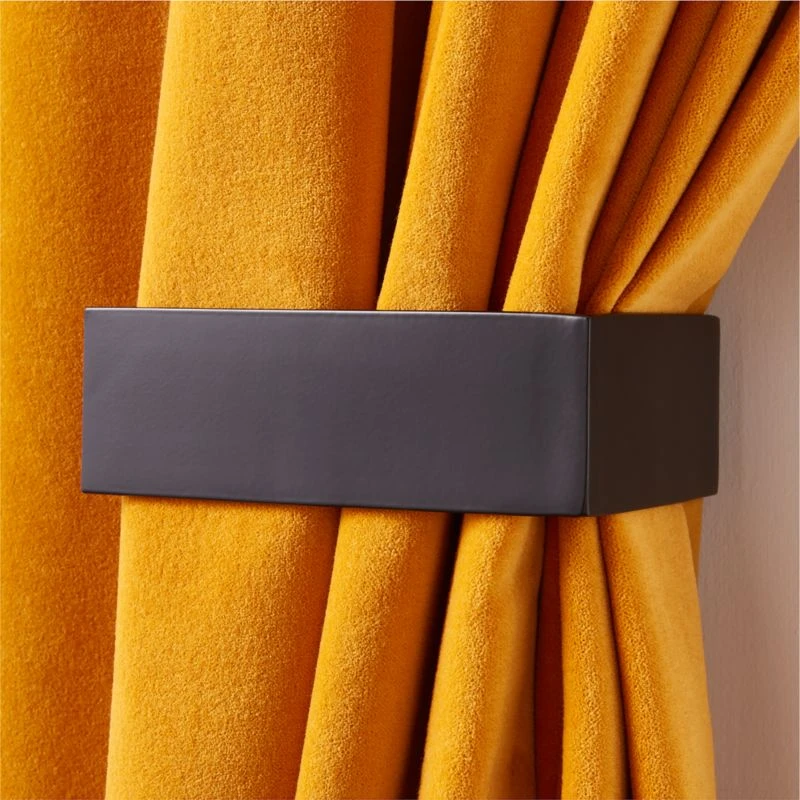 Bend Matte Black Curtain Tieback 4 Bend Matte Black Curtain Tieback - Image 2