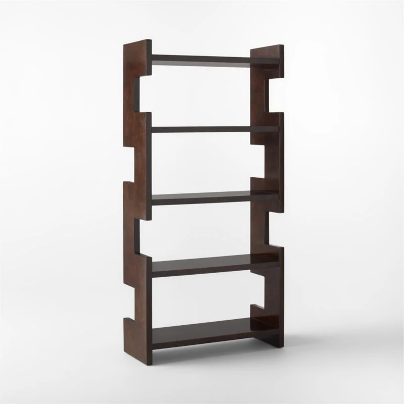 Biscia Brown Burl Wood Bookcase 8 Biscia Brown Burl Wood Bookcase - Image 6