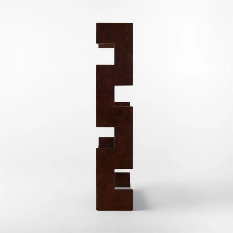 Biscia Brown Burl Wood Bookcase 7 Biscia Brown Burl Wood Bookcase - Image 5