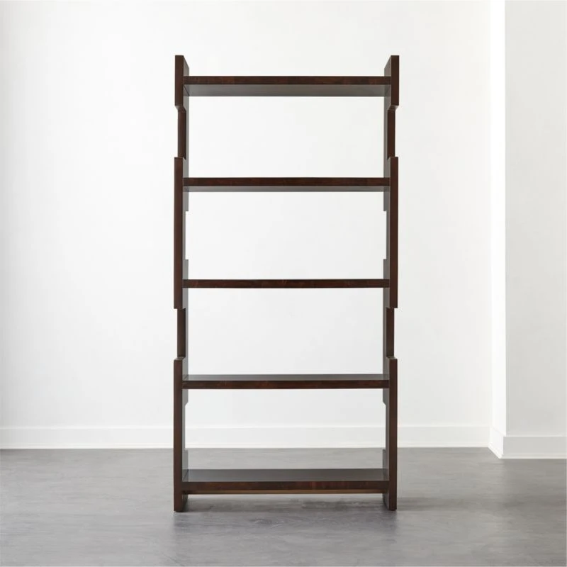 Biscia Brown Burl Wood Bookcase 3 Biscia Brown Burl Wood Bookcase