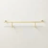 Blaine Polished Brass Wall Shelf With Rail 24" -Home Furnishings Store BlaineUldBsWllShlfWR24inSHF22