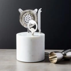 4-Piece Block Marble Bar Tool Set -Home Furnishings Store BlockMrbl4PcBarToolSetSHAVS19