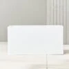 Blox Rectangular White Galvanized Steel Indoor/Outdoor Planter Small -Home Furnishings Store BloxLowRectPlntrHiGlss24inSHS17
