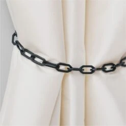 Bolt Matte Black Chain Curtain Tieback -Home Furnishings Store BoltDrpryTiebackChnBlkSHF21 1
