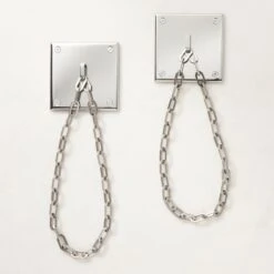Bolt Polished Nickel Chain Curtain Tiebacks Set Of 2