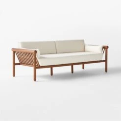 Bonelli Teak Outdoor Sofa With Ivory Sunbrella® Cushions -Home Furnishings Store BonelliSofa3QSSS23