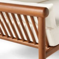 Bonelli Teak Outdoor Sofa With Ivory Sunbrella® Cushions -Home Furnishings Store BonelliSofaAV2SSS23