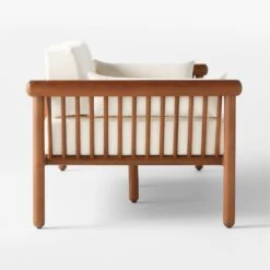 Bonelli Teak Outdoor Sofa With Ivory Sunbrella® Cushions -Home Furnishings Store BonelliSofaSDSSS23