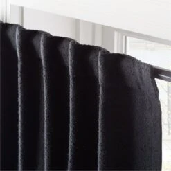 Black Boucle Window Curtain Panel 48''x84'' -Home Furnishings Store BoucleIvryNBlkCrtn96PnlAV3SHF23