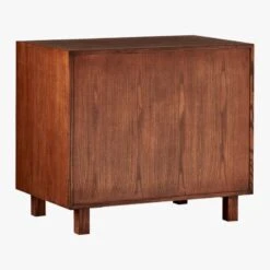 Inline Oak Wood 4-Drawer File Cabinet With Brass Handles -Home Furnishings Store BrassInlineFileDrawers3QBF17