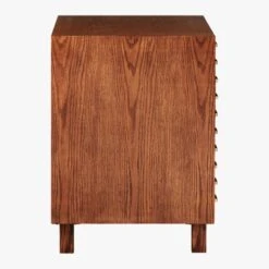 Inline Oak Wood 4-Drawer File Cabinet With Brass Handles -Home Furnishings Store BrassInlineFileDrawersSDF17