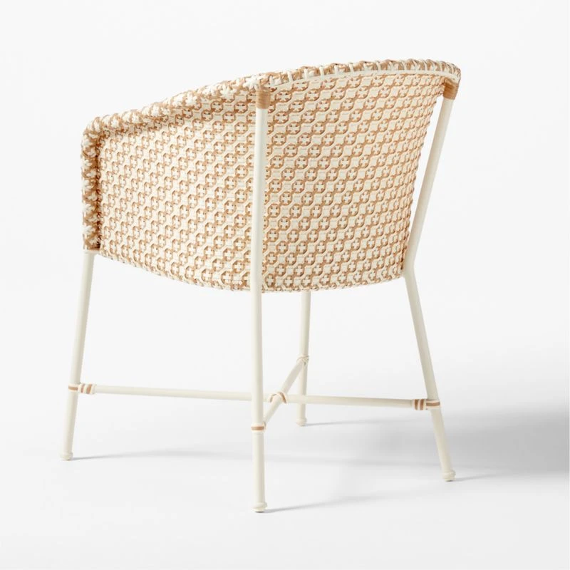 Brava Neutral And White Wicker Outdoor Dining Armchair 7 Brava Neutral And White Wicker Outdoor Dining Armchair - Image 5