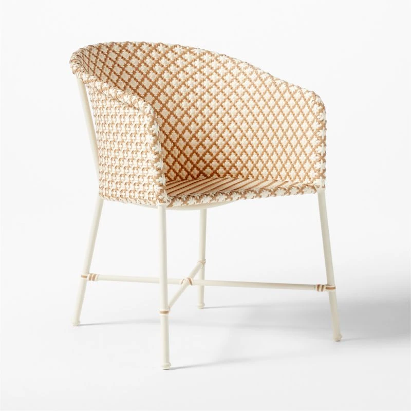 Brava Neutral And White Wicker Outdoor Dining Armchair 5 Brava Neutral And White Wicker Outdoor Dining Armchair - Image 3