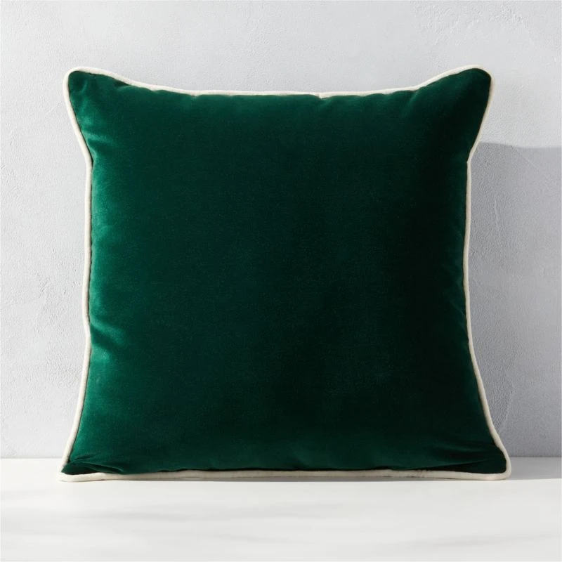 Bronte Green Velvet Outdoor Throw Pillow 20'' 3 Bronte Green Velvet Outdoor Throw Pillow 20''