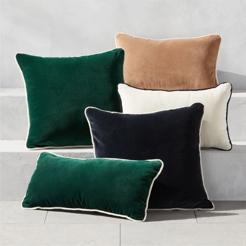 Bronte Green Velvet Outdoor Throw Pillow 20'' 5 Bronte Green Velvet Outdoor Throw Pillow 20'' - Image 3