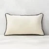 20''x12'' Bronte Recycled Velvet Black And White Outdoor Throw Pillow -Home Furnishings Store BronteVlvtBkWtPllw20x12inSHS22