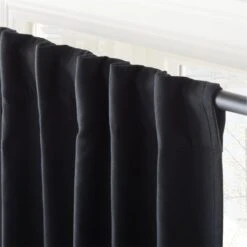 Black Basketweave Blackout Window Curtain Panel 48"x84'' -Home Furnishings Store BsktwvBlkBkoutCrtn96PnlAV3SHF23