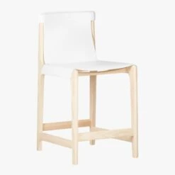 Burano White Leather Sling Counter Stool -Home Furnishings Store BuranoCounterStool24inWht3QFF18