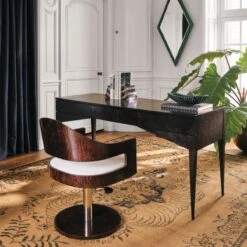 Spillo 2-Drawer Black Burl Wood Desk -Home Furnishings Store CB2FA22 18A Hero