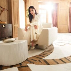 Noor Cream Boucle Lounge Chair -Home Furnishings Store CB2FA22 EDT 5367edit