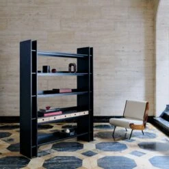 Genova Black Ebonized Oak Bookcase 15 Genova Black Ebonized Oak Bookcase -Home Furnishings Store CB2FA22 FR 12 Hero