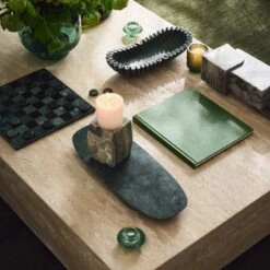 Reve Oval Fluted Green Marble Bowl 16 Reve Oval Fluted Green Marble Bowl -Home Furnishings Store CB2FA23 09B Det 019