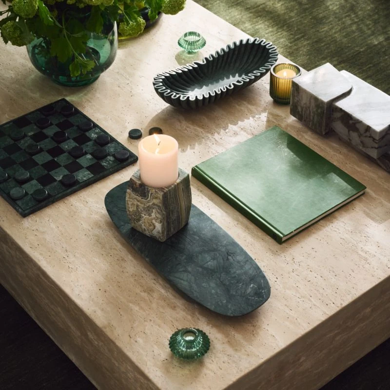 Reve Oval Fluted Green Marble Bowl 6 Reve Oval Fluted Green Marble Bowl - Image 4